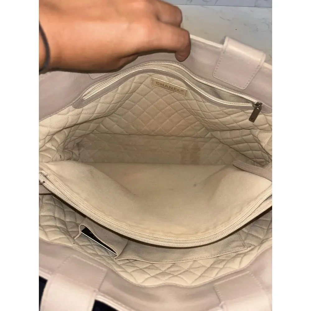 Chanel Beige Quilted Tote Bag - Excellent Condition